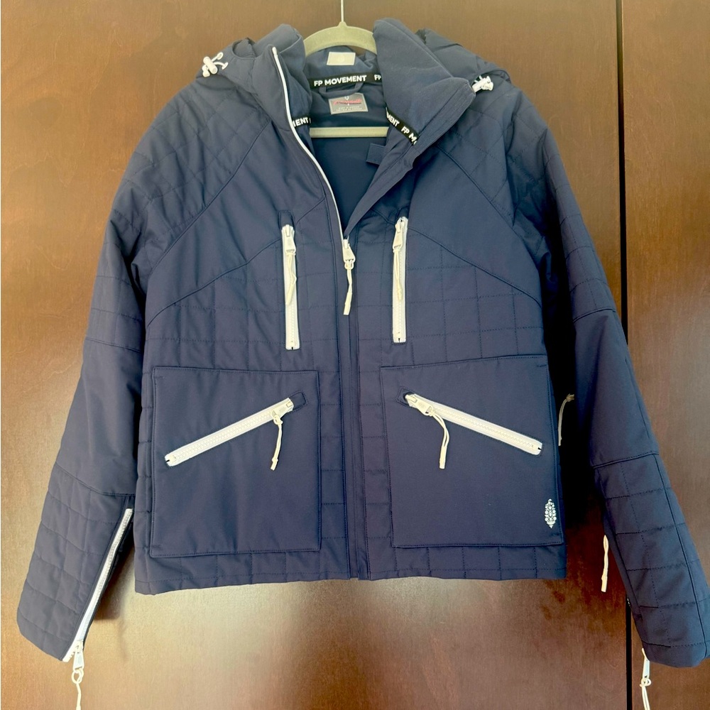 Free People Movement Navy Quilted Ski Jacket Small